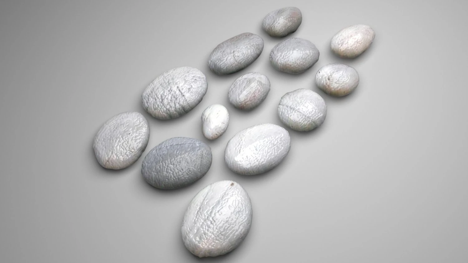 Grey and White Rocks Set 3D Model .c4d .max .obj .3ds .fbx .stl .blend 