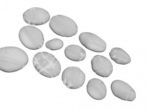 Grey and White Rocks Set 3D Модель