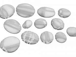 Grey and White Rocks Set 3D Модель