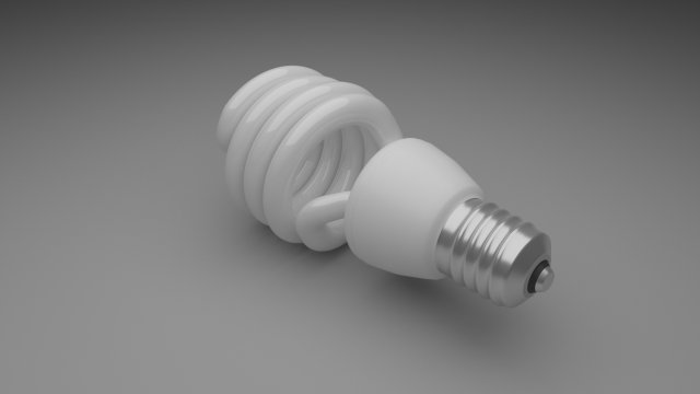 CFL Light Bulb 3D Модель .c4d .max .obj .3ds .fbx .stl .blend 