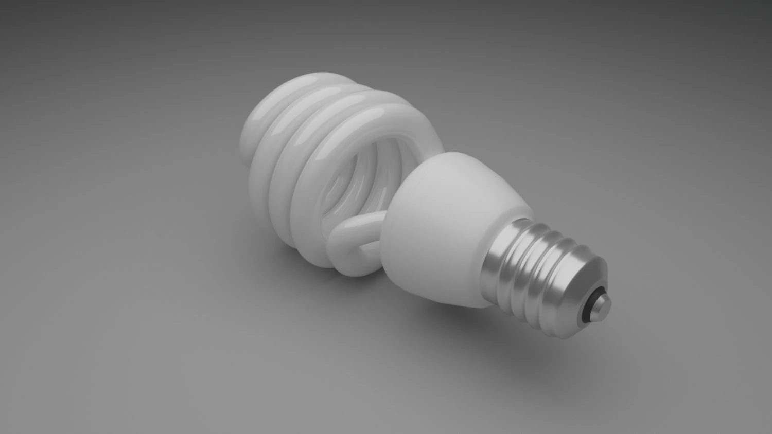 CFL Light Bulb 3D Model .c4d .max .obj .3ds .fbx .stl .blend 