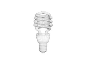 CFL Light Bulb 3D Model