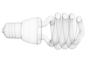 CFL Light Bulb 3D Model