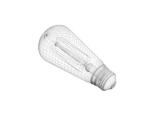 Edison Light Bulb E26 3D Model