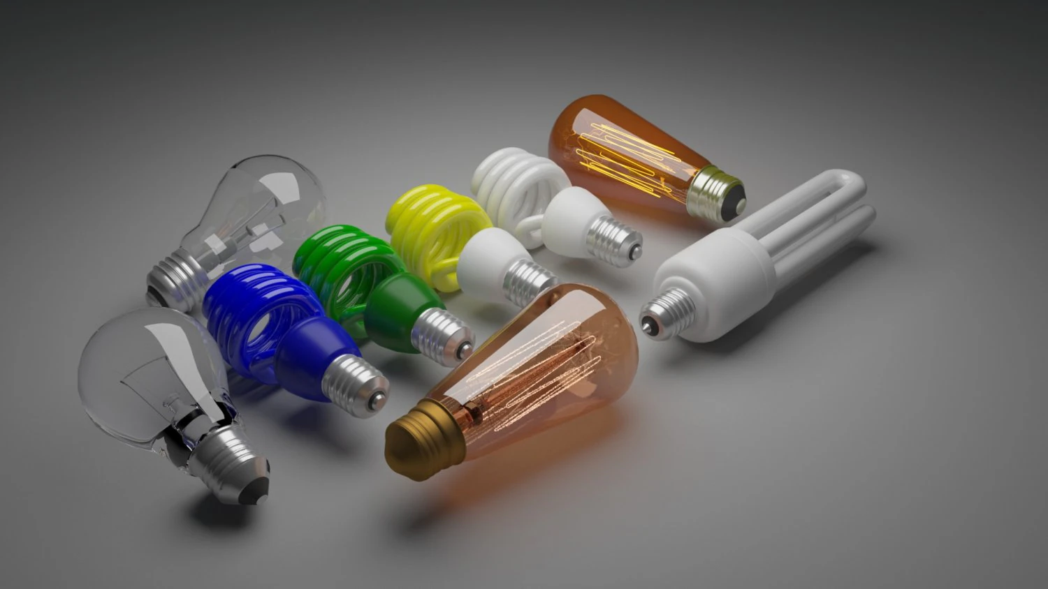Light Bulbs Collection 3D Model .c4d .max .obj .3ds .fbx .stl .blend 