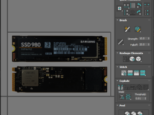 SSD M2 Hard Drive Samsung 980 Modelo 3D