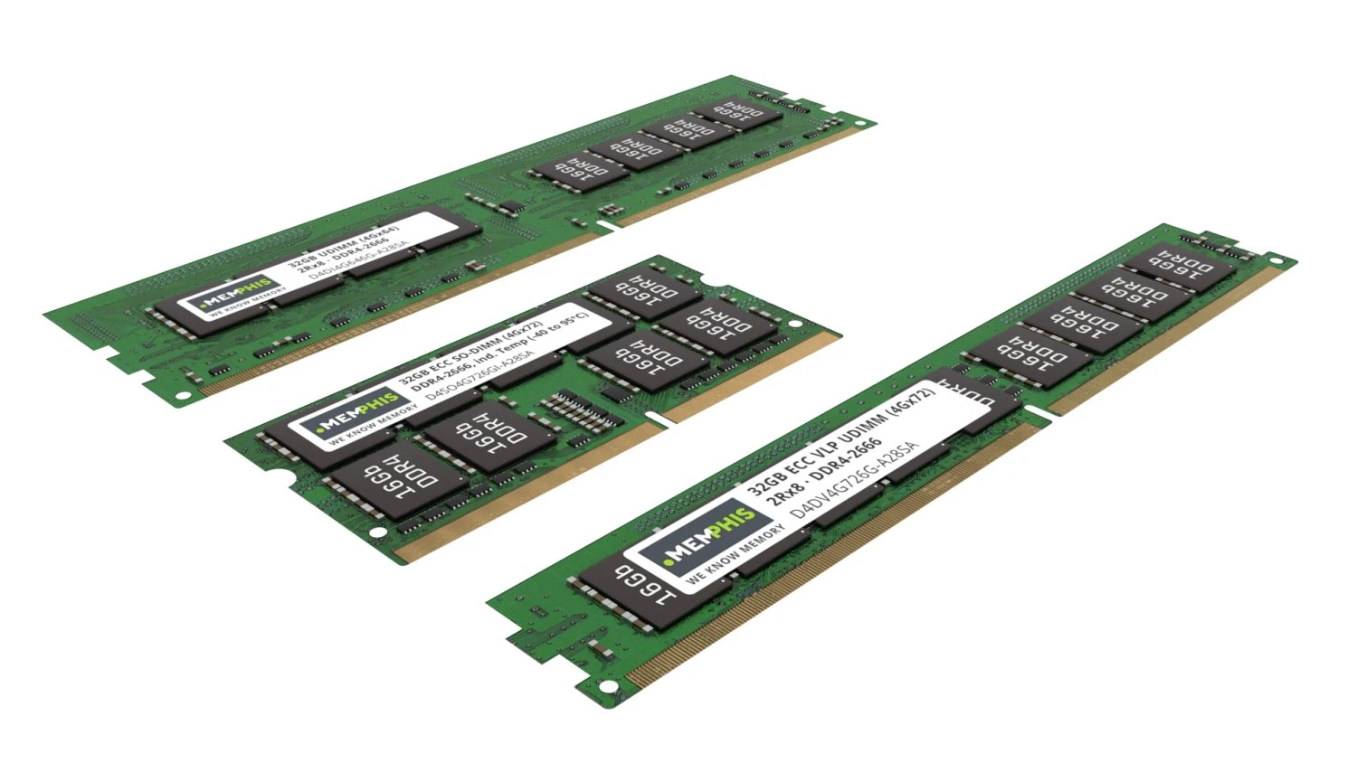 3 Piece Memory Modules Set 3D Model .c4d .max .obj .3ds .fbx .stl .blend 