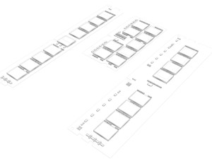 3 Piece Memory Modules Set 3D 모델
