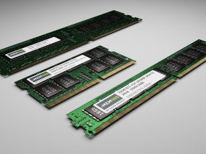3 Piece Memory Modules Set 3D 모델
