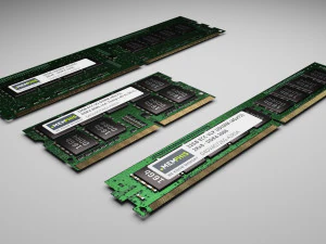 3 Piece Memory Modules Set 3D Model