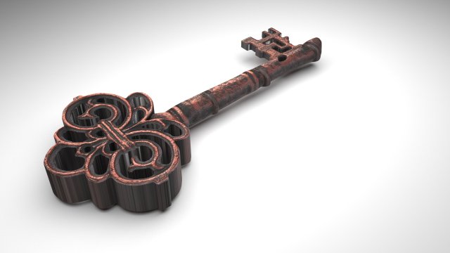 Bronze Vintage Key Modelo 3D .c4d .max .obj .3ds .fbx .stl .blend 