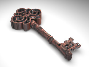 Bronze Vintage Key Modelo 3D