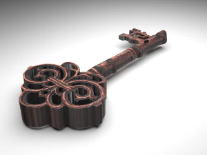 Bronze Vintage Key 3D Model