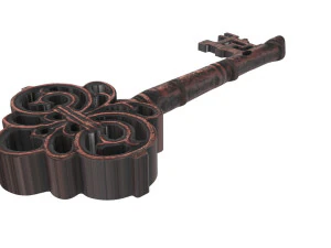 Bronze Vintage Key 3D Model