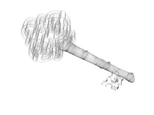 Bronze Vintage Key 3D Model