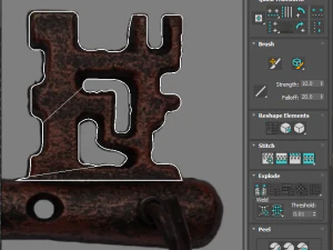 Bronze Vintage Key 3D Model