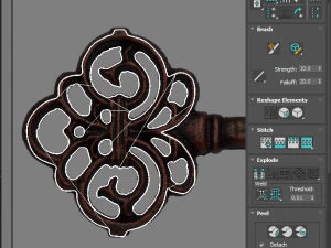 Bronze Vintage Key 3D Model