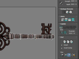 Bronze Vintage Key 3D Model