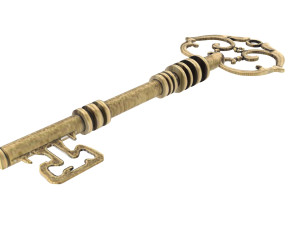 Gold Vintage Key 3D Model
