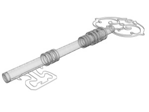 Gold Vintage Key 3D Model