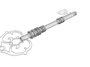 Gold Vintage Key 3D Model