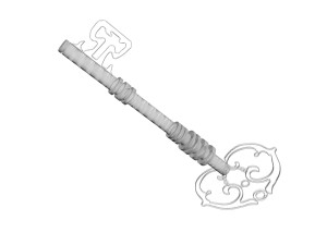 Gold Vintage Key 3D Model