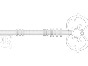 Gold Vintage Key 3D Model