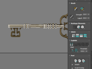 Gold Vintage Key 3D Model