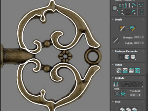 Gold Vintage Key 3D Model