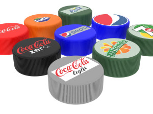Plastic Bottle Caps Set 3Dモデル