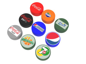 Plastic Bottle Caps Set Modèle 3D