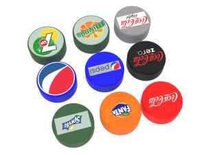 Plastic Bottle Caps Set Modèle 3D