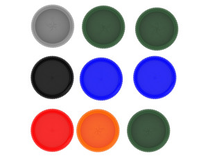 Plastic Bottle Caps Set Modèle 3D