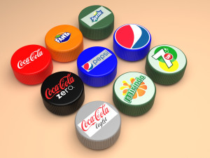Plastic Bottle Caps Set Modèle 3D