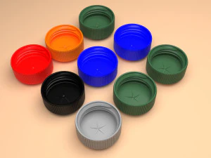 Plastic Bottle Caps Set 3D Model