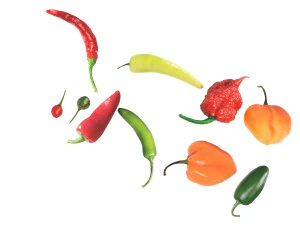 Chili Peppers Set 3D Model