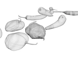 Chili Peppers Set 3D Model