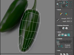 Chili Peppers Set 3D Model