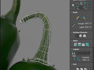 Chili Peppers Set 3D Model
