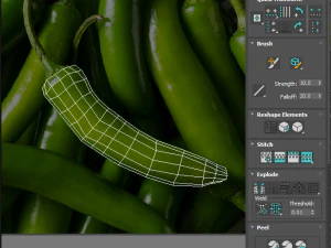 Chili Peppers Set 3D Model