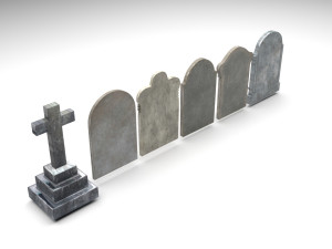 Gravestones Set Model 3D