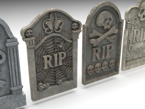 Gravestones Set Model 3D