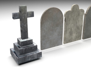 Gravestones Set Model 3D