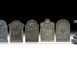 Gravestones Set Model 3D