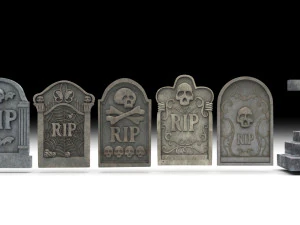 묘비 세트 3D 모델