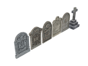 Gravestones Set Model 3D