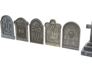 Gravestones Set Model 3D