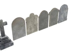 묘비 세트 3D 모델