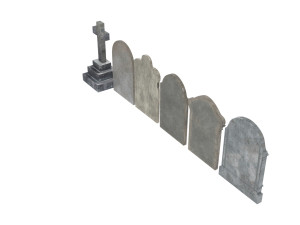 Gravestones Set Model 3D