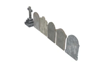 묘비 세트 3D 모델